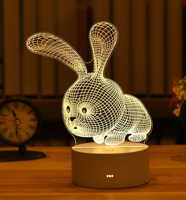 Lampe 3D en acrylique , veilleuse d'amour